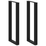 Picioare de masă de bar în formă de U, 2 buc., negru, 50x(110-111) cm, oțel GartenMobel Dekor