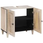 Dulap de Baie Pe perete Alb 62 x 33 x 58 cm Lemn solid de mango GartenMobel Dekor