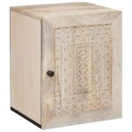Dulap de Baie cu ușă Alb 38 x 33.5 x 160 cm Lemn solid de mango GartenMobel Dekor