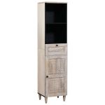 Dulap de Baie cu ușă Alb 38 x 33.5 x 160 cm Lemn solid de mango GartenMobel Dekor