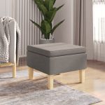 Scaun cu picioare din lemn, gri taupe, material textil GartenMobel Dekor