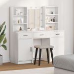 Set de Dressing cu ușă 3 pcs Alb 50 x 41 x 135 cm Lemn compozit GartenMobel Dekor