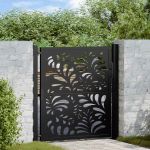 Poarta de gradina neagra 105x106 cm Design ondulat de otel GartenMobel Dekor