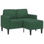 Canapea cu 2 locuri cu șezlong în formă L verde închis 125cm in GartenMobel Dekor