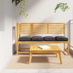 Pernă pentru șezut din paleți 4 pcs Negru 40 x 40 x 8 cm GartenMobel Dekor