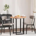 Placă de masă Maro deschis Ø 70 x 2.5 cm Lemn de stejar masiv GartenMobel Dekor