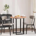 Placă de masă Maro deschis Ø 80 x 2.5 cm Lemn de stejar masiv GartenMobel Dekor