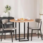 Placă de masă Maro deschis Ø 90 x 2.5 cm Lemn de stejar masiv GartenMobel Dekor