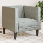 Scaun canapea Chesterfield Gri deschis 71 x 74.5 x 70.5 cm GartenMobel Dekor