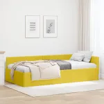 Cadru de pat colțar Altele cu headboard Galben 80 x 200 cm GartenMobel Dekor