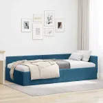 Cadru de pat colțar Altele cu headboard albastru 80 x 200 cm GartenMobel Dekor