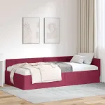 Cadru de pat colțar Altele cu headboard bordo 90 x 190 cm GartenMobel Dekor
