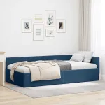 Cadru de pat colțar cu headboard albastru 80 x 200 cm GartenMobel Dekor