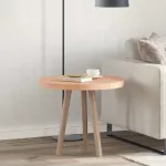 Placă de masă Maro deschis Ø 60 x 4 cm Lemn de stejar masiv GartenMobel Dekor