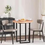 Placă de masă Maro deschis Ø 70 x 4 cm Lemn de stejar masiv GartenMobel Dekor