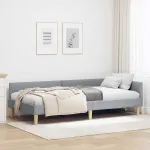 Cadru de pat colțar Altele Manual Gri deschis 100 x 200 cm GartenMobel Dekor