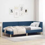 Cadru de pat colțar Altele cu headboard albastru 90 x 200 cm GartenMobel Dekor