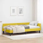 Cadru de pat colțar Galben 90 x 190 cm Catifea și lemn laminat GartenMobel Dekor