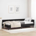 Cadru de pat colțar Negru 90 x 190 cm Catifea și lemn laminat GartenMobel Dekor