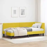 Cadru de pat colțar Altele cu headboard Galben 90 x 190 cm GartenMobel Dekor