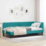 Cadru de pat colțar Altele cu headboard Turcoaz 100 x 200 cm GartenMobel Dekor