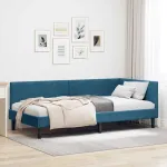 Cadru de pat colțar Altele cu headboard albastru 90 x 200 cm GartenMobel Dekor