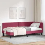 Cadru de pat colțar Altele cu headboard bordo 90 x 190 cm GartenMobel Dekor