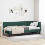Cadru de pat colțar Verde închis 80 x 200 cm Catifea GartenMobel Dekor