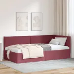 Cadru de pat colțar cu headboard bordo 90 x 200 cm țesătură GartenMobel Dekor