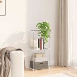 Raft de depozitare cu raft alb 43 x 27 x 90 cm Aluminiu GartenMobel Dekor