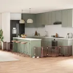 Poartă câini pliabilă cu ușă 12 panouri maro 600 cm, lemn plop GartenMobel Dekor