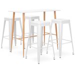 Set mobilier de bar, 5 piese, alb GartenMobel Dekor
