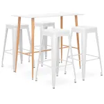 Set mobilier de bar, 5 piese, alb GartenMobel Dekor