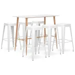 Set mobilier de bar, 7 piese, alb GartenMobel Dekor