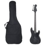 Chitara bass electrică începători, cu husă, negru, 4/4 46" GartenMobel Dekor