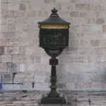 Cutie poștală cu picior, aluminiu, vintage, inoxidabil, verde GartenMobel Dekor