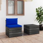 Set mobilier grădină din paleți, 2 piese, cu perne, lemn de pin GartenMobel Dekor