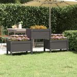 Jardinieră, gri, 178,5x44x75 cm, lemn masiv de pin GartenMobel Dekor