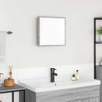 Oglindă de baie cu LED Pe perete Gri Sonoma 40 x 8.5 x 37 cm GartenMobel Dekor