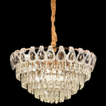 Candelabru Cristal CC5122/500GD 9x E14, Diametru 49cm, Auriu Lucios, Inaltime Reglabila ModernLight Concept