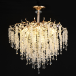 Candelabru Cristal CC9323/8FGD, 8x E14, Diametru 60cm, Auriu ModernLight Concept