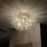 Candelabru Cristal CC9334/6FGD, 6x E14, Diametru 49cm, Auriu ModernLight Concept