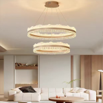 Lustra LED suspendata cu telecomanda NIVALIS, 126W, lumina Rece/Calda/Neutra, Dimabila,Inaltime Reglabila, Auriu ModernLight Concept