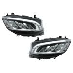 Faruri Full LED Mercedes Sprinter W907 Halogen (2019-2023) Negru Performance AutoTuning