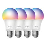 Set 4 becuri smart Wi-Fi, RGB, intensitate ajustabila, 2700-6500K, 806 lm, E27 - TP-Link Tapo TapoL530E(4-pack) SafetyGuard Surveillance