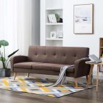 Canapea de 3 persoane, material textil, maro  GartenMobel Dekor