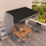 Copertină retractabilă automat, antracit, 450x350 cm GartenMobel Dekor