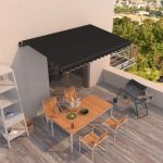Copertină retractabilă manual, antracit, 450x350 cm GartenMobel Dekor