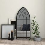 Oglindă, negru, 100x45 cm, fier, utilizare în interior GartenMobel Dekor
