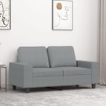 Canapea cu 2 locuri, gri deschis, 120 cm, material textil GartenMobel Dekor